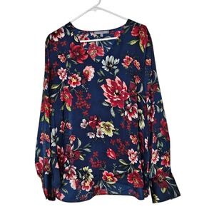Daniel Rainn XXL‎ Floral Print Long Sleeve Blouse Top Womenswear
